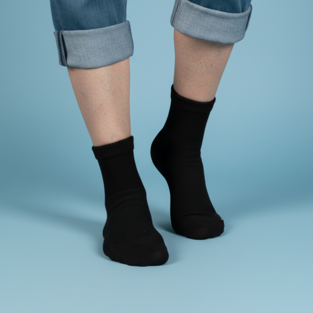Black Diabetic Ankle Socks Multi-Pack