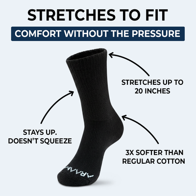 Black ComfortFlex™ Crew Socks