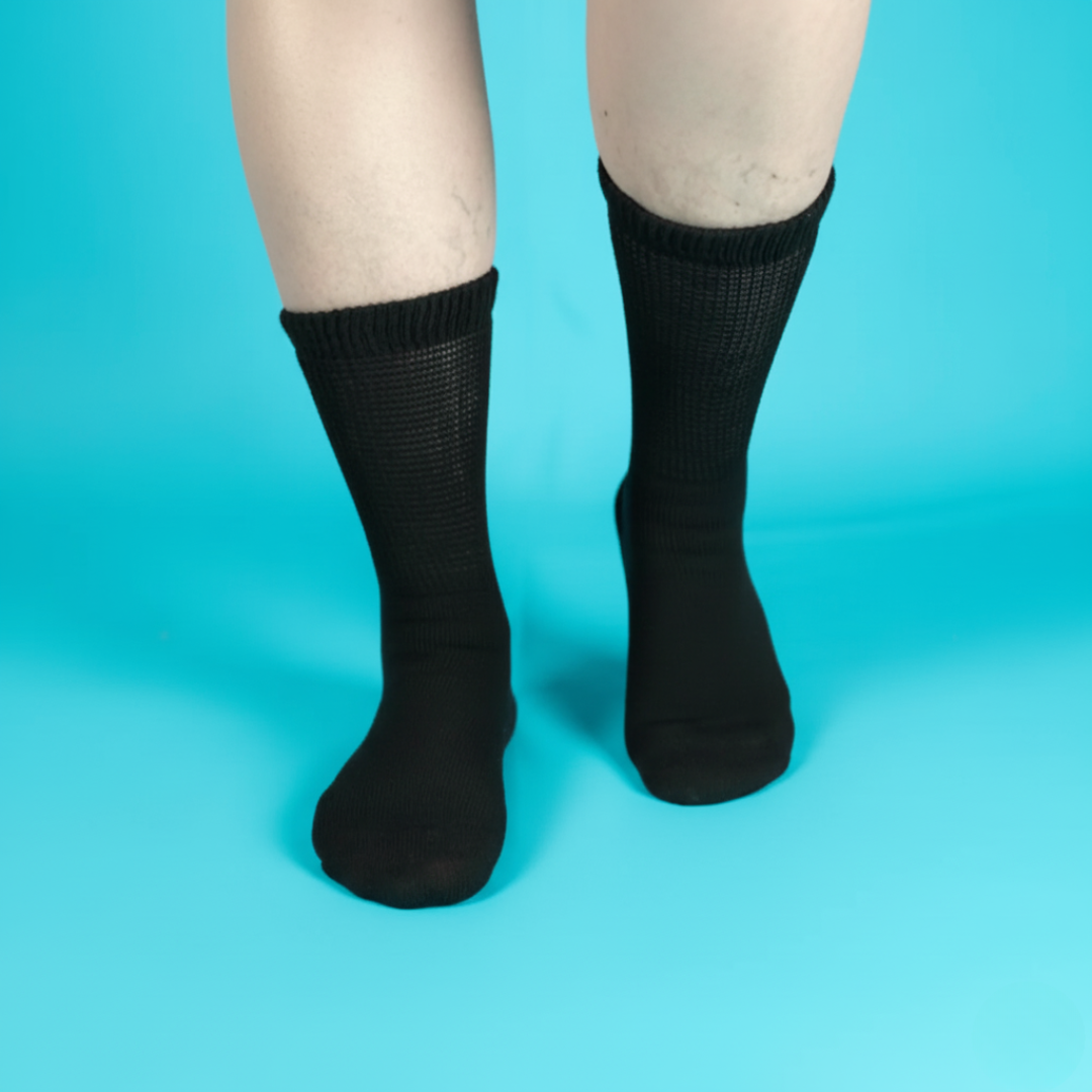 Black Diabetic Crew Socks Multi-Pack