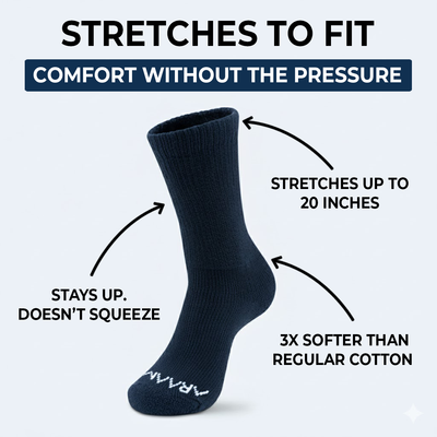 Navy ComfortFlex™ Crew Socks