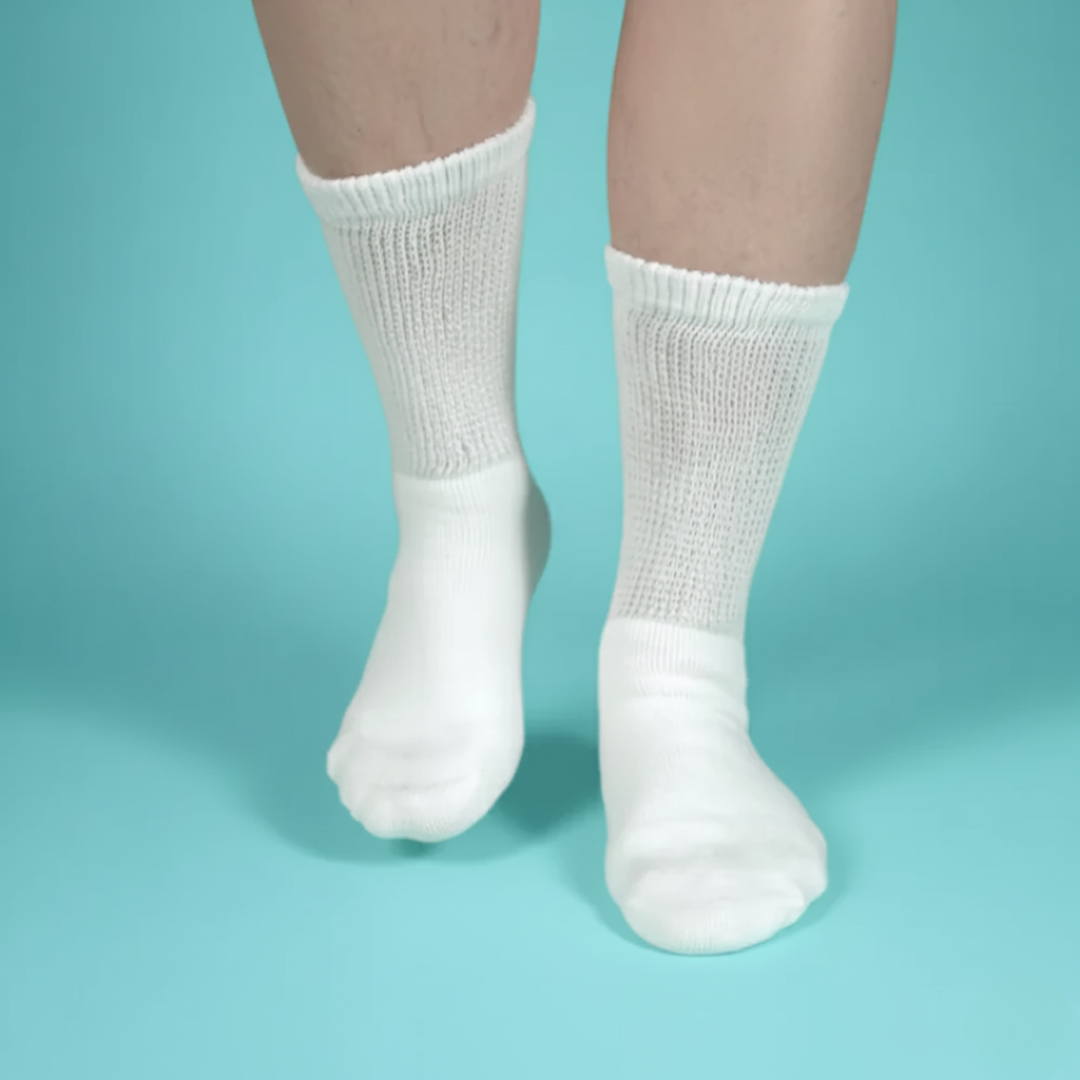 White Diabetic Crew Socks Multi-Pack