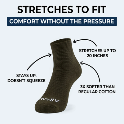Olive Green ComfortFlex™ Ankle Socks