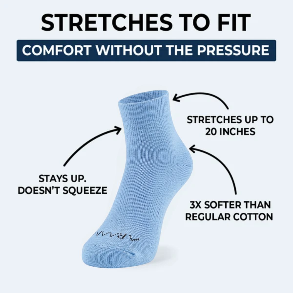 Sky Blue ComfortFlex™ Ankle Socks