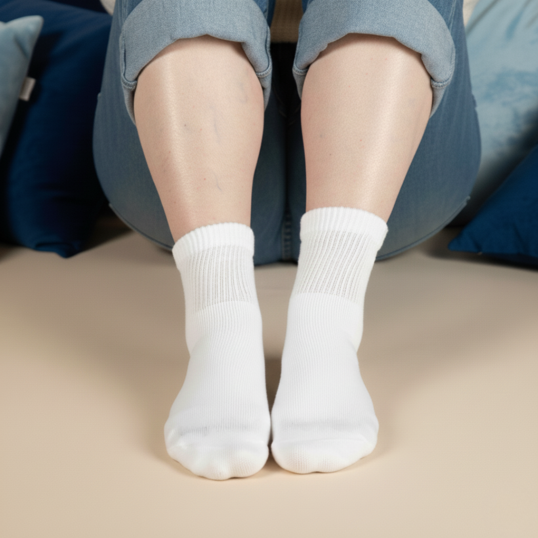 White Diabetic Ankle Socks Multi-Pack