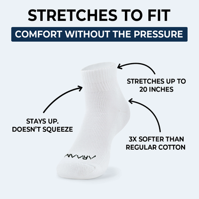 White ComfortFlex™ Ankle Socks