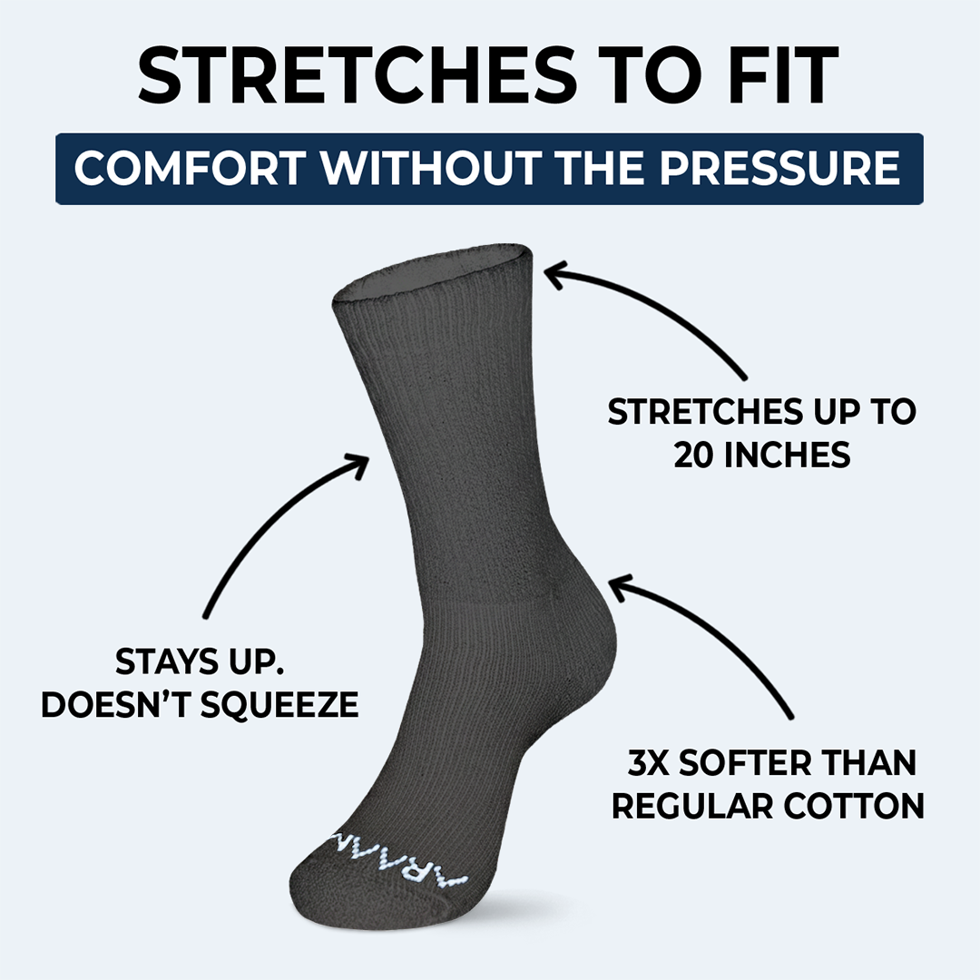 Charcoal Gray ComfortFlex™ Crew Socks