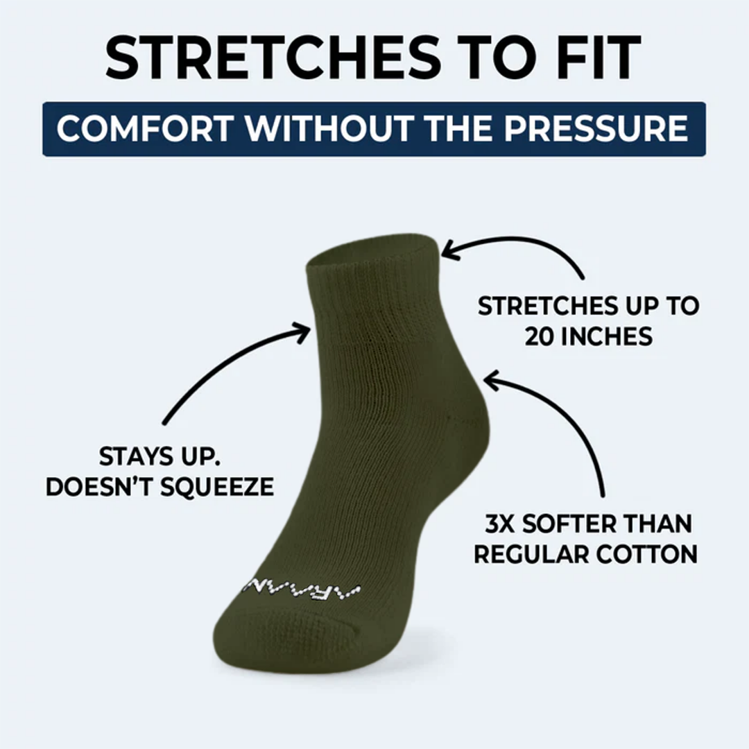 Olive Green ComfortFlex™ Ankle Socks
