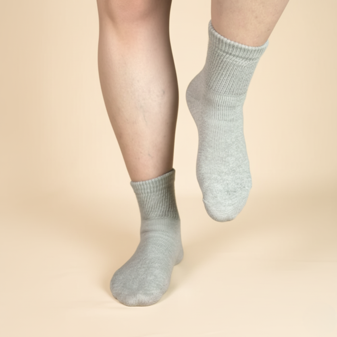 Gray Diabetic Ankle Socks Multi-Pack