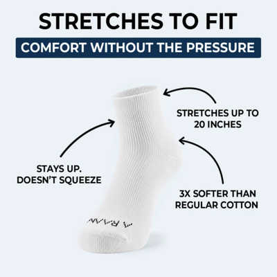 White ComfortFlex™ Ankle Socks