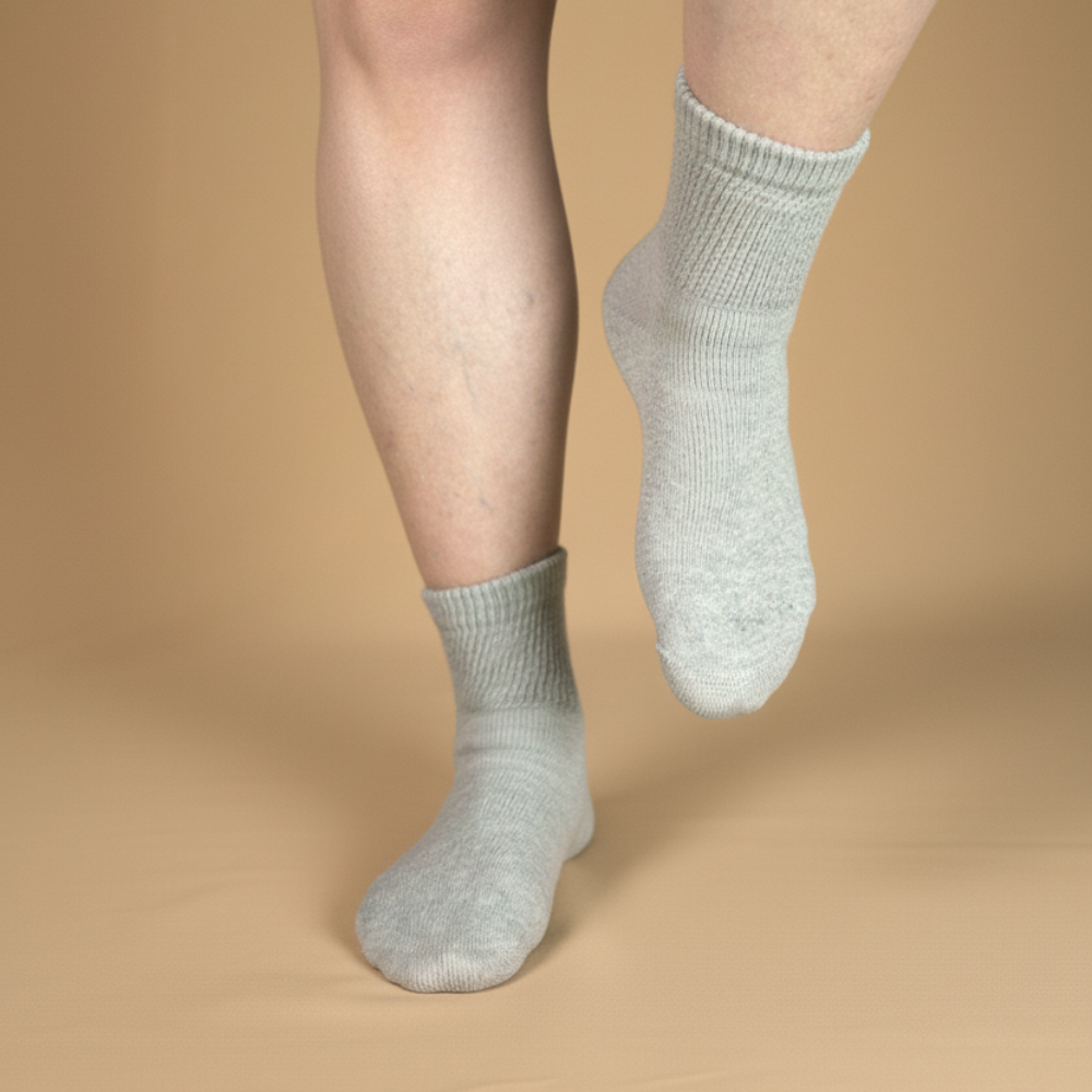 Gray Diabetic Ankle Socks Multi-Pack