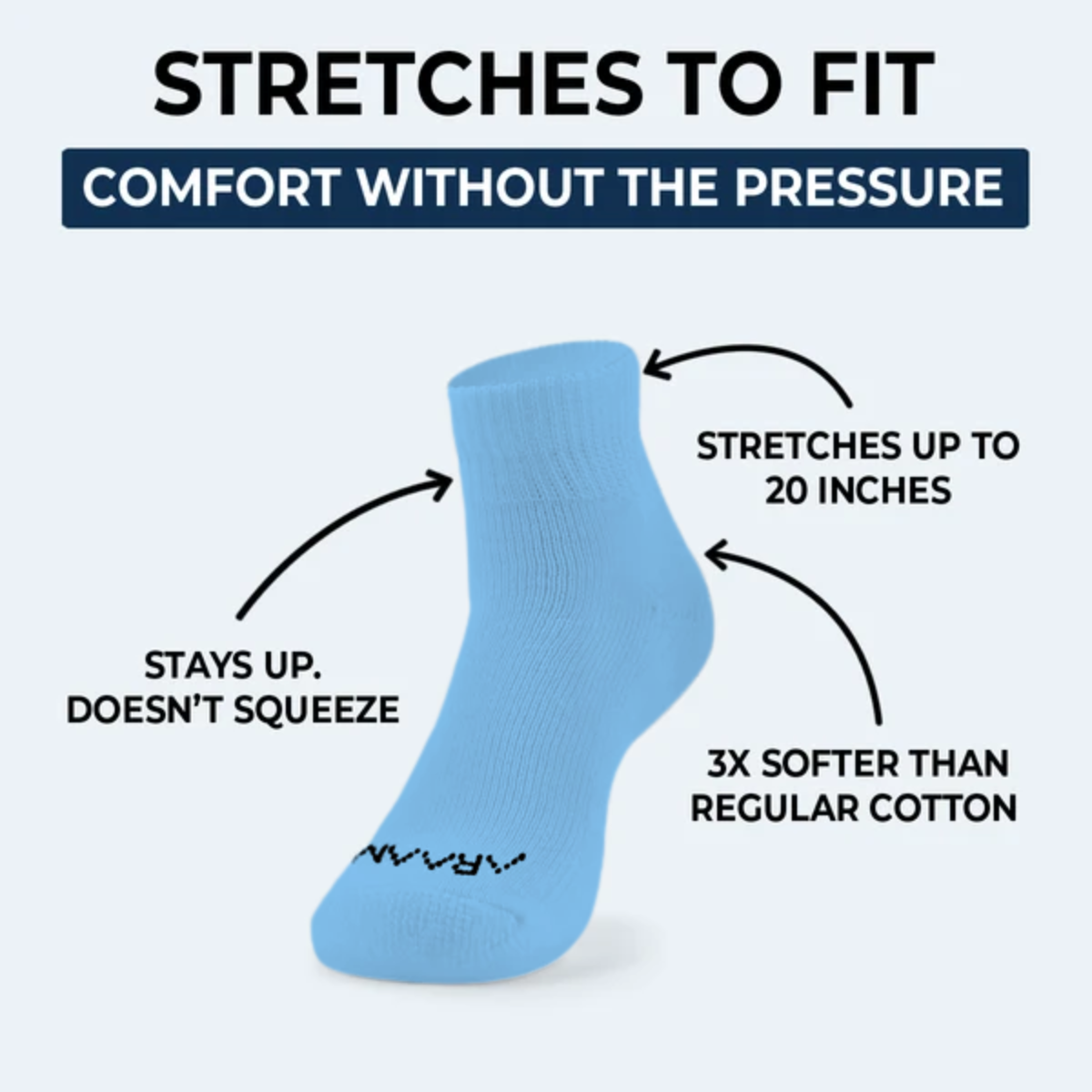 Sky Blue ComfortFlex™ Ankle Socks