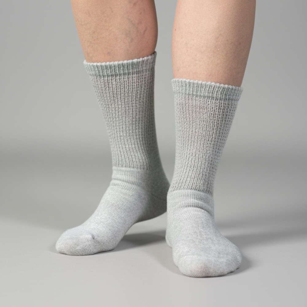 Gray Diabetic Crew Socks Multi-Pack