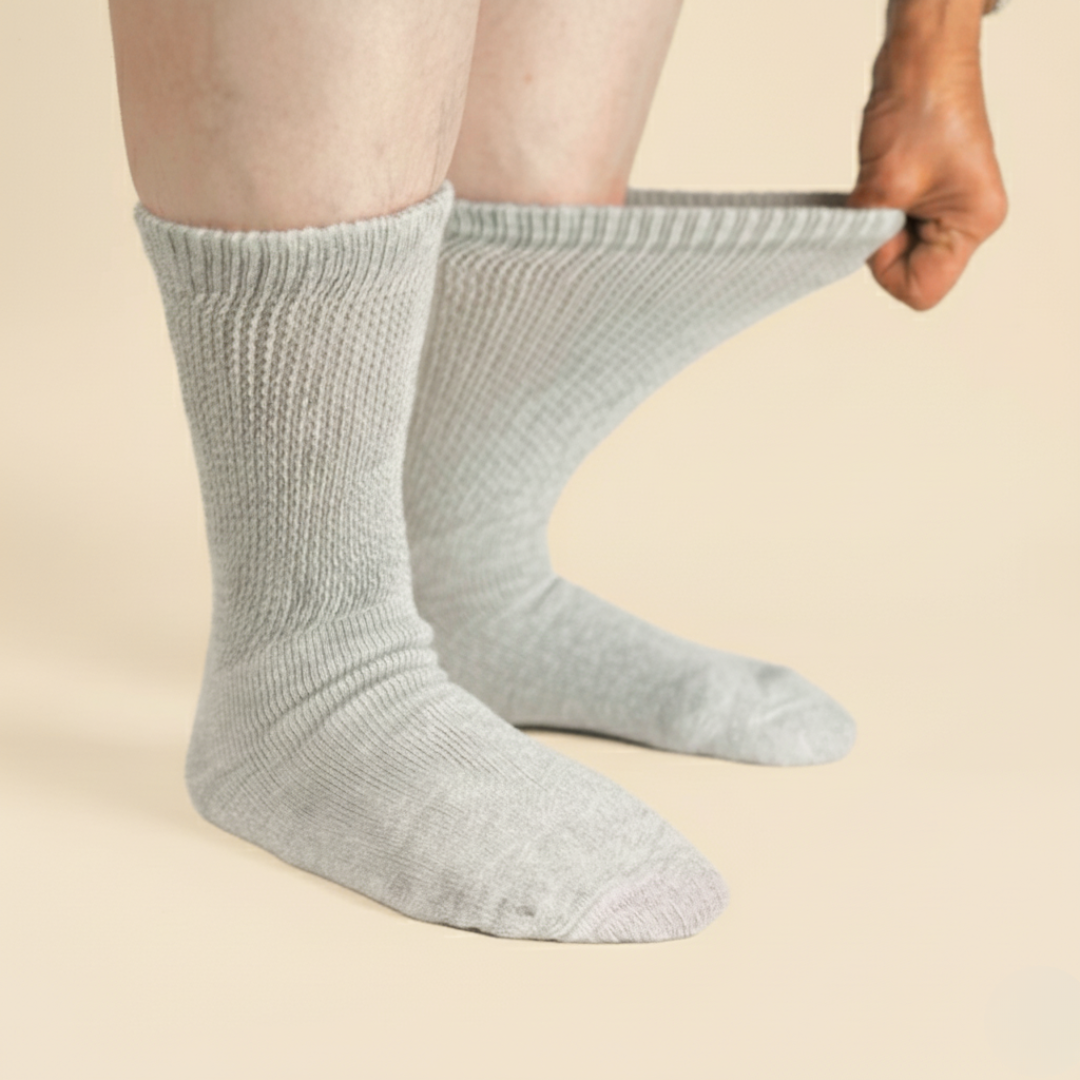 Gray Diabetic Crew Socks Multi-Pack