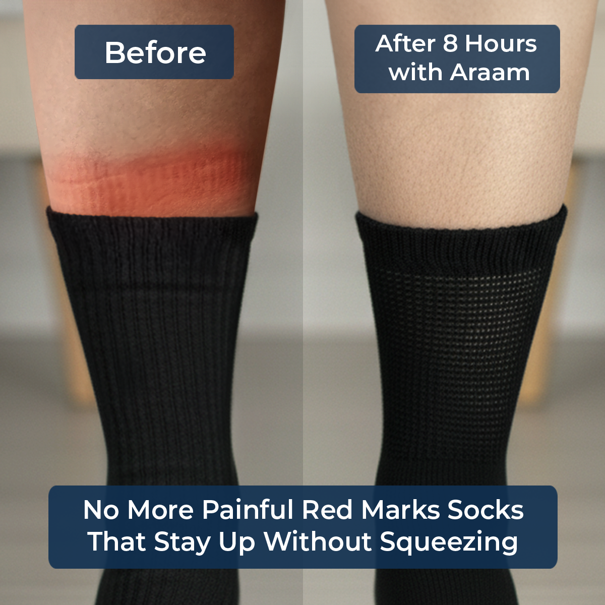 Black ComfortFlex™ Crew Socks