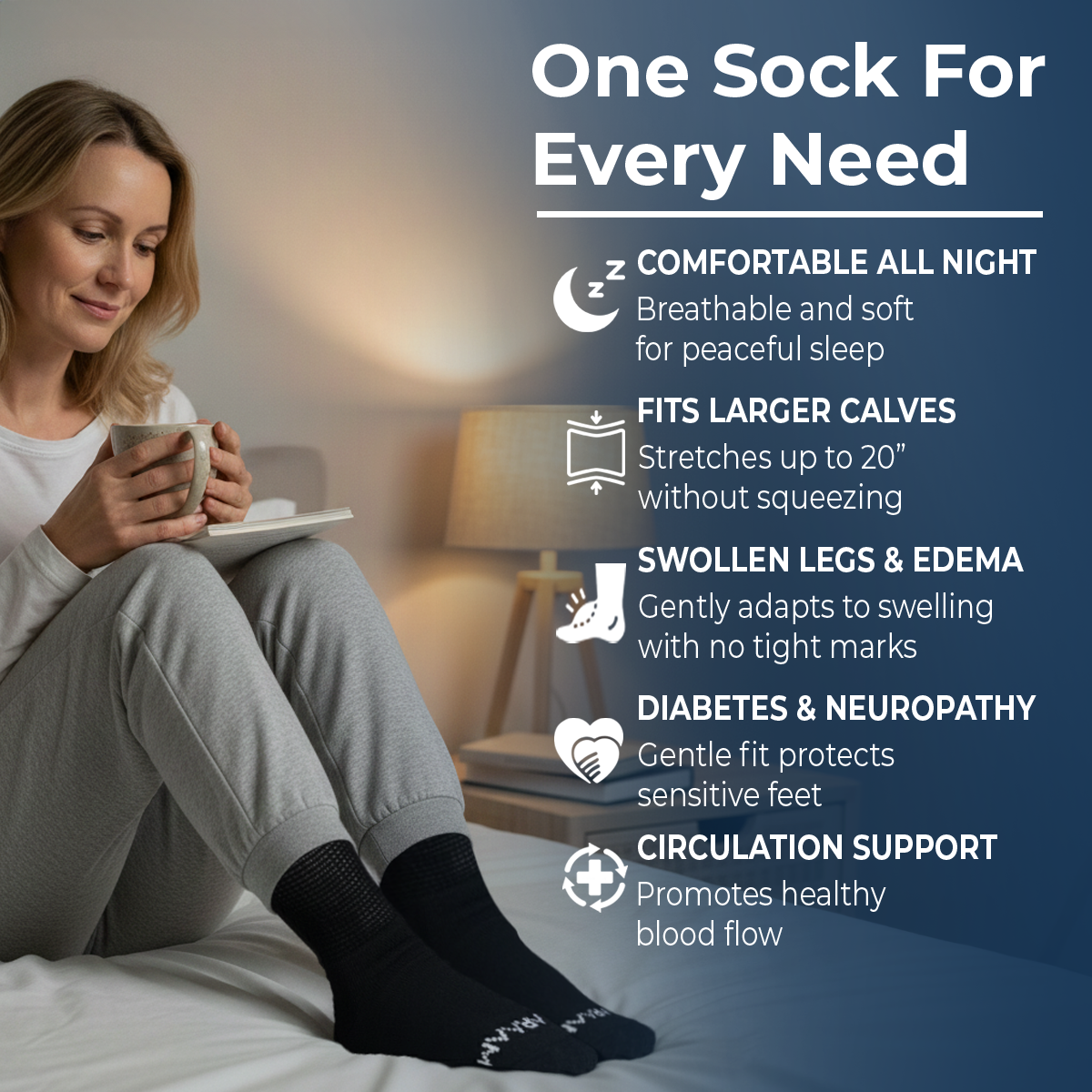 Gray ComfortFlex™ Crew Socks