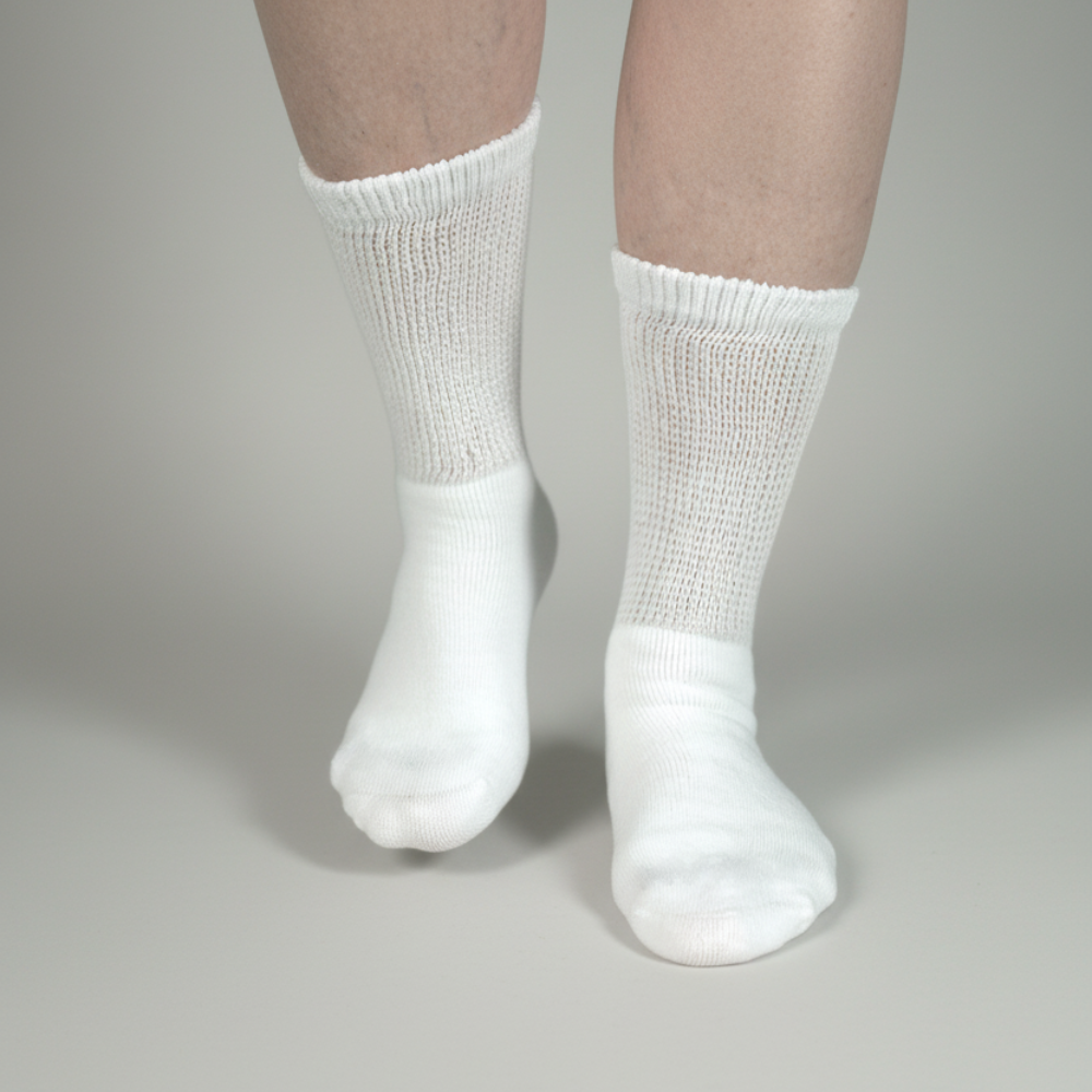 White Diabetic Crew Socks Multi-Pack