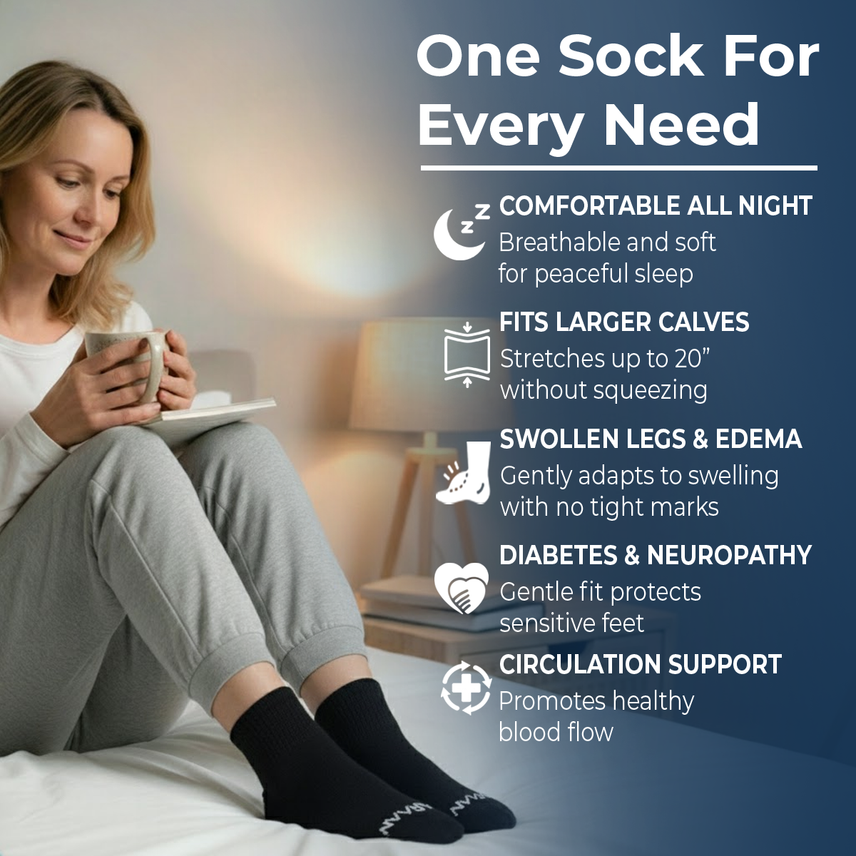 Gray ComfortFlex™ Ankle Socks