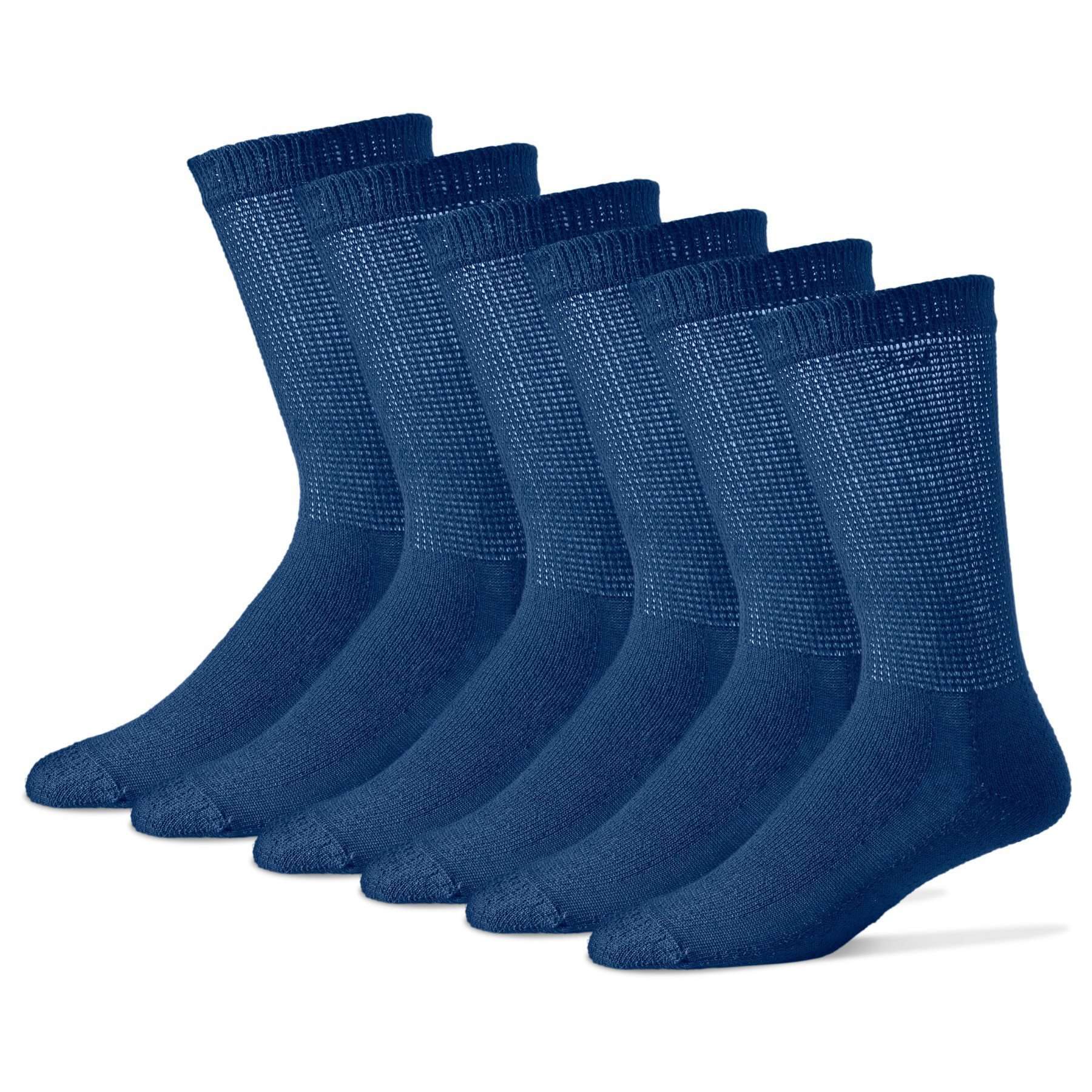 Navy Diabetic Crew Socks Multi-Pack